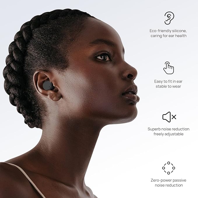 Switchable Concert Ear Plugs for Noise Reduction, Multi-Size Sllicone Earbuds, 3 Noise Relief Modes for Focus, Study, Work and Travel,Hearing Protection, Reusable Ear Plugs (Comfort Varies by Person)
