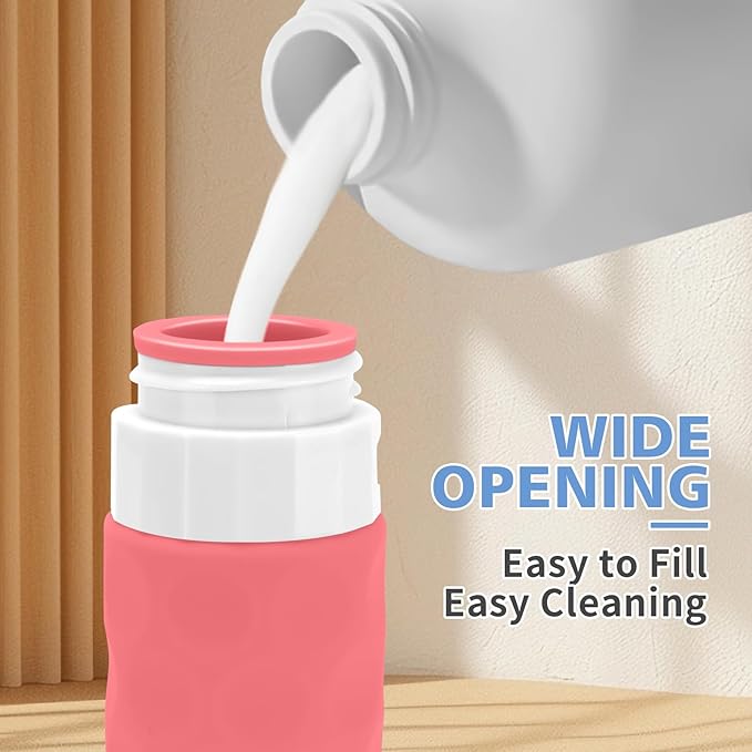 Silevoler Travel Bottles for Toiletries, 4pcs Tsa Approved 3oz Travel Size Containers, BPA Free Leak Proof Premium Silicone Bottles, Refillable Liquid Squeezable Accessories W/Toiletry Bag (Red)