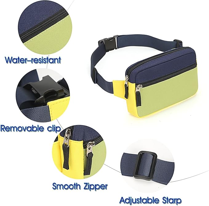 Fanny Pack Birthday Graduation Gifts for 7 8 9 10 11 12 13 Year Old Teen Girls Her Kids, Preppy Cute Trendy Stuff Colorblock Crossbody Bag Adjustable Belt Bags for Travel Essentials