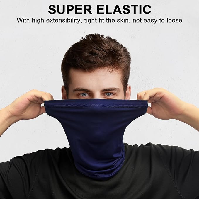 WOXVM 2 Packs Neck Gaiter Face Mask Scarf Gator Sun Cooling Balaclava Bandana Cover UV Protection Headwear for Men Women
