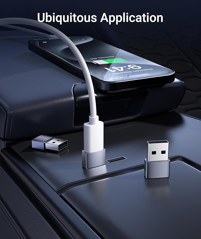 Syntech USB C Female to USB Male Adapter Pack of 3 [Travel Must Haves, Aluminum] USB C to USB Adapter, Type C Charger Cable Power Converter Compatible with iPhone 17 16 15 Apple Watch AirPods CarPlay