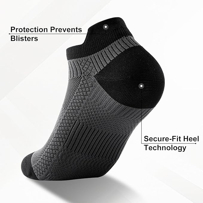 Ankle Compression Socks for Men and Women 6 Pairs, Low Cut Breathable Seamless short Running Socks with Arch Support