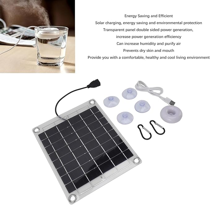 Floating Water Humidifier, Mini Solar Panel Humidifying Device Portable Atomizing Humidifier USB Charging Air Humidifierhigh Small Cool Mist Humidifying for Home and Outdoor