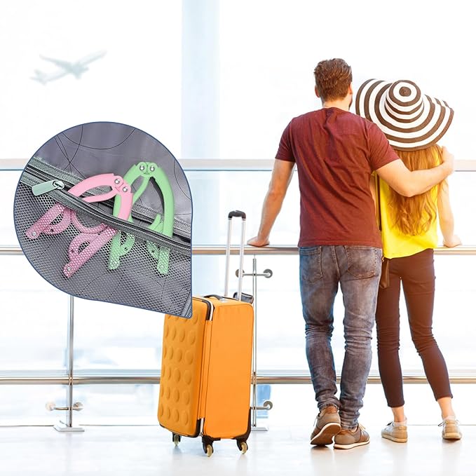 36 Pcs Travel Hangers Portable Foldable Travel Hanger Organizer, Plastic Cruise Ship Essentials 2026 Clothes Folding Hangers for Camping Flying RV Europe Vacation Essentials Suitcase, Brilliant Multi
