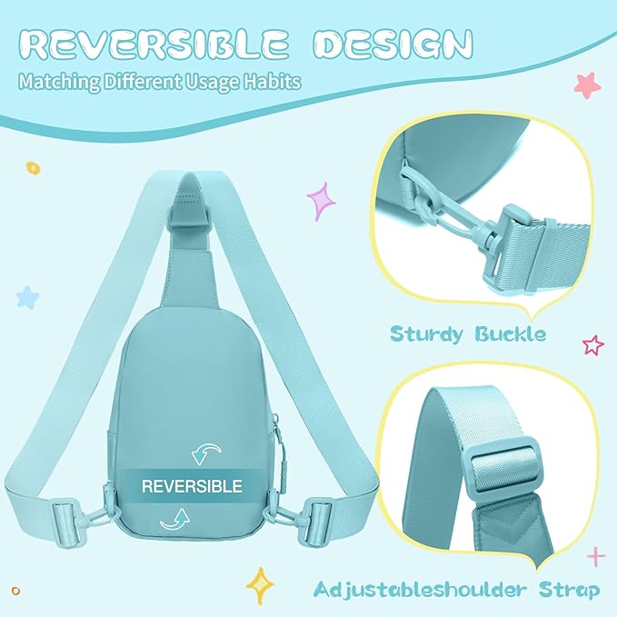 Viverte Birthday Gifts for Girls Small Clear Initial Sling Bag Crossbody Bag Purse Fanny Packs Personalized Monogrammed Gifts for Girls for Travel (Icing Blue-L)
