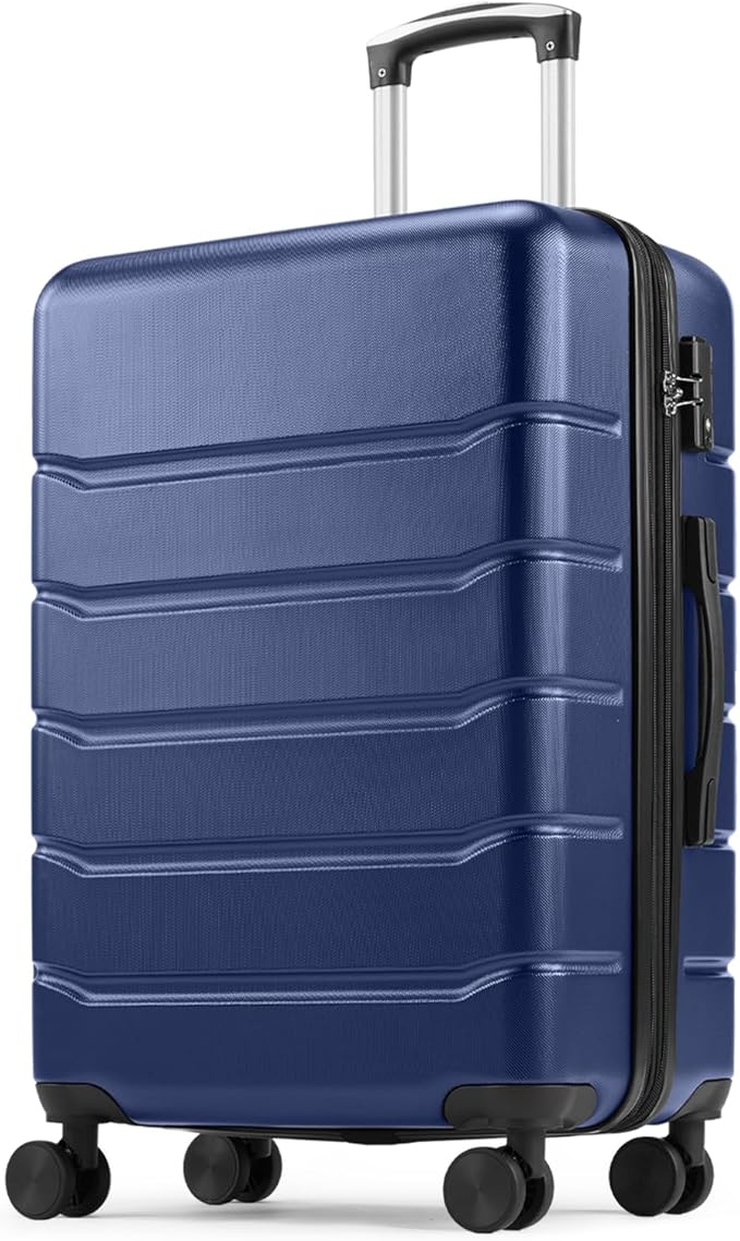 Sweetcrispy 29 Inch Carry On Luggage, ABS Hard Shell Lightweight Rolling Suitcase with Smooth Spinner Wheels and Built-in TSA Lock, Travel Suitcase for Business and Holiday Trips, Navy Blue