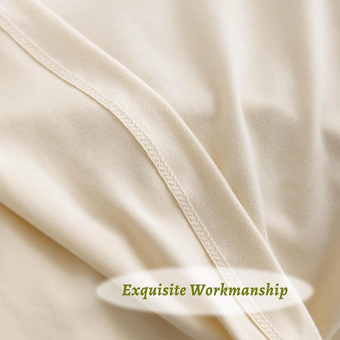 Stretchy Body Pillow Case Cover - Jersey Knit Long Pillowcase for Body Pillow, 1 Pack - Envelope Closure & Skin-Friendly, Soft and Breathable for Sleeping, 20"x54", Beige