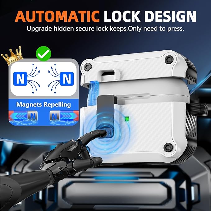 Pohgelan Compatible with AirPods Pro 2nd/1st Case,Magnetic Automatic Lock with Cleaning Kit,Compatible with Magsafe,Carbon Fiber Texture Cover -White