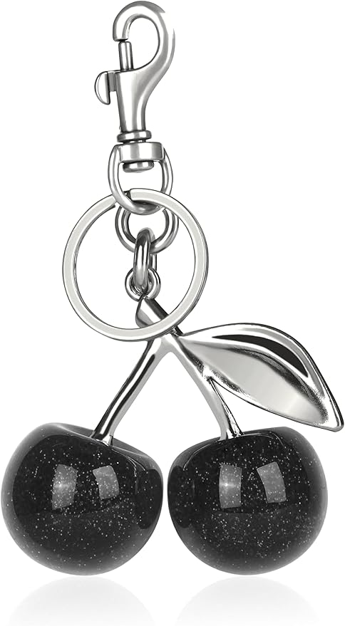 OVRUNS Cherry Bag Charm Cute Cherry Accessories Sparkling Purse Charms for Women