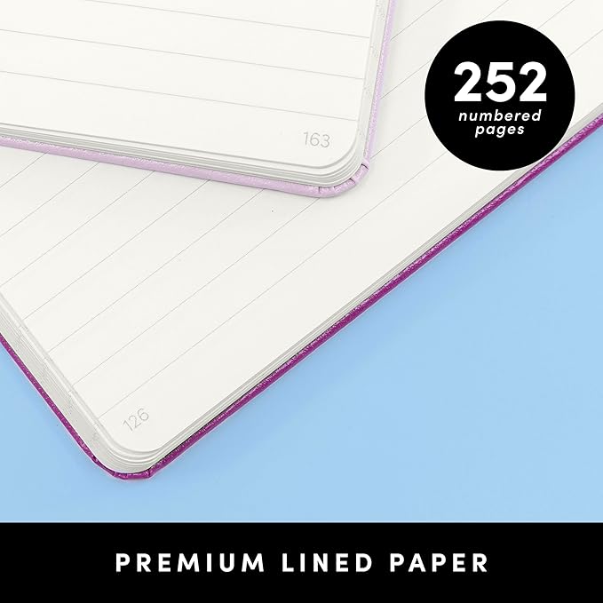 PAPERAGE Lined Journal Notebook, Hardcover Journal for Women & Men, 252 Pages, (5.6 in x 8 in), College Ruled Journaling Notebook for Work, School Supplies & Note Taking, (Turquoise)