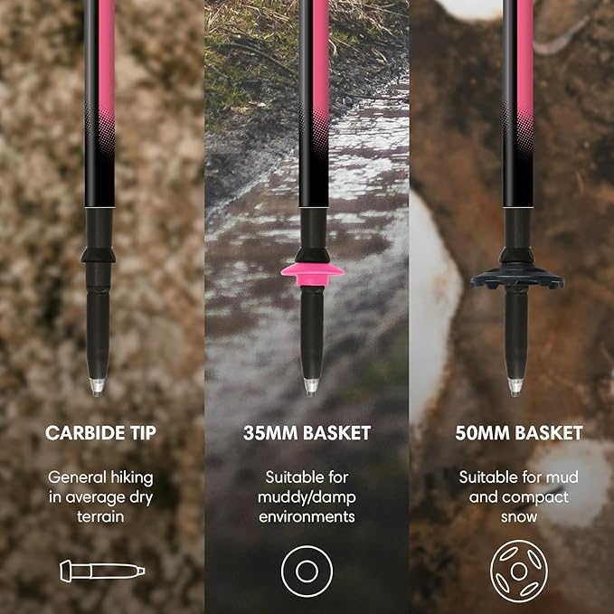 Fizan Compact 3 Trekking Poles – 5.6 oz Ultralight, Backpacking, Thru Hiking Poles, Adjustable, Collapsible, Customized Fit, EVA Grips, Aluminum Walking Sticks (Compact 3)