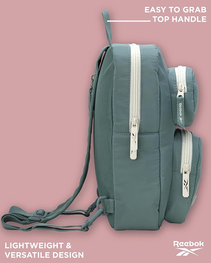 Reebok Unisex Crossbody Bag - Convertible Compact Durable Cross Body Bag for Women and Men - Gym and Travel Essentials, Size One Size, Mikayla Green