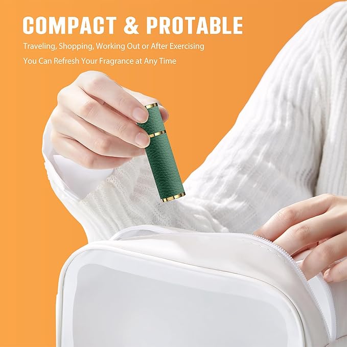 Travel Perfume Bottle Refillable, 5ml Perfume Atomizer, Portable Size Cologne Sprayer, Mini Empty Fragrance Spray Bottle (Green)