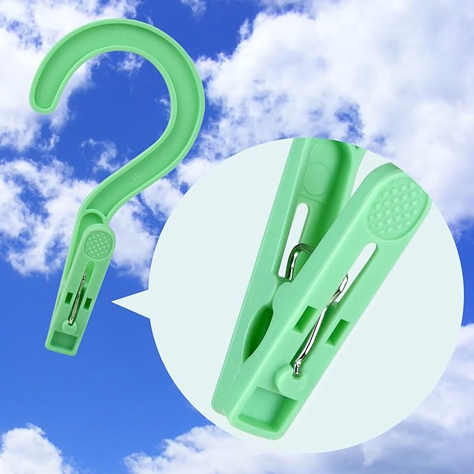 Laundry Hooks Boot Hangers Plastic Clothes Pins Hanger Clips for Bathroom Travel Portable (Multi-Color 12PCS)