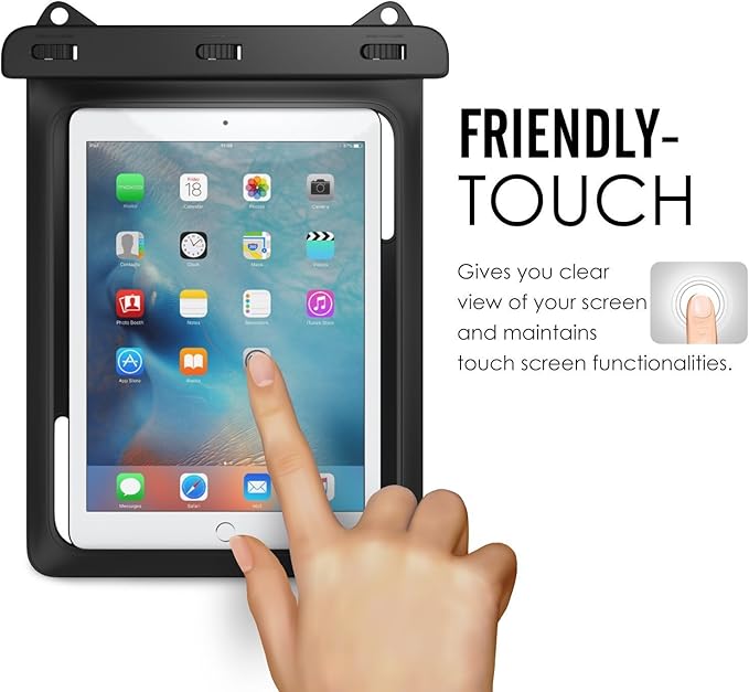 AICase Universal iPad Waterproof, Dry Bag Pouch for iPad Pro 10.5, New iPad 9.7 2017/2018, iPad Pro 9.7, iPad Air/Air 2, Tablets up to 11.5 Inch (Black)