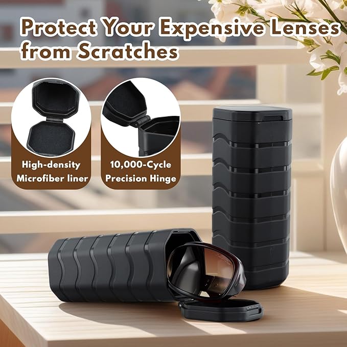 Tactical Hard Shell Sunglasses Case, Military-Grade Crushproof & Water-Resistant Protective Case for Outdoor/Travel - Fits Meta, Ray-Ban, Oakley, Maui Jim & 200+ Premium Sunglasses