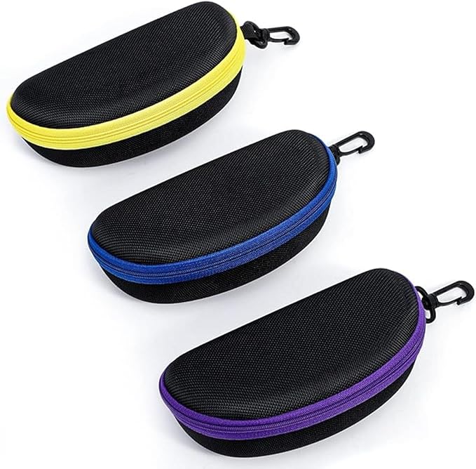 ZONLY 6 Pack Sunglasses Case Portable Travel Zipper Eyeglasses Case With Hook