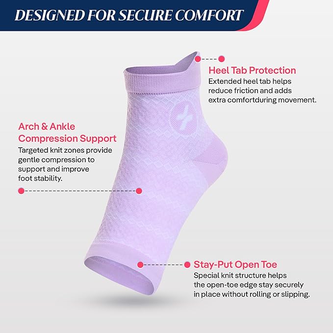 COOLMATE Ankle Support Light Compression Socks for Women and Men, Toeless Arch Support Sleeve for Running, Walking, Workout