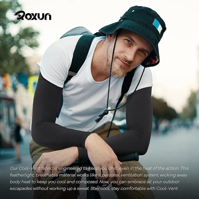 ROXUN Arm Sleeves, Cooling UV Sun Protection Sports Compression for Men/Women