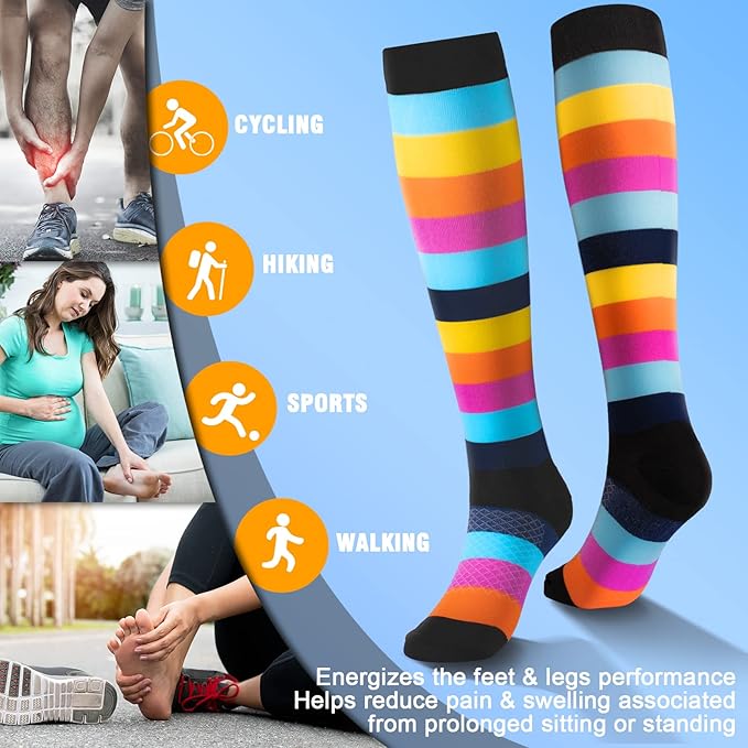 bropite Compression Socks for Women & Men Circulation-Support Knee High Socks 20-30 mmhg-Best for Running,Medical,Nurse,Travel