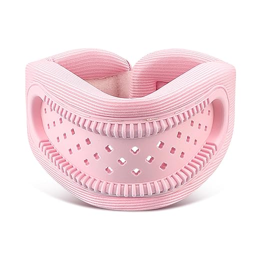 Neck Brace for Neck Pain and Support, Neck Support for Pain Breathable Cervicorrect Brace Adjustable Soft Silicone Foam, Cervical Collar for Sleeping, Relieving Spinal Pressure (Pink)