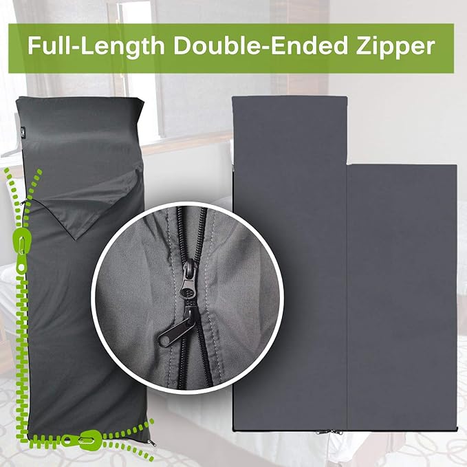 Frelaxy Sleeping Bag Liner, XL Travel Sheet & Camping Sheet for Backpacking, Hotel, Hostels & Traveling, Comfy & Easy Care, 4 Seasons Warm Cold Weather