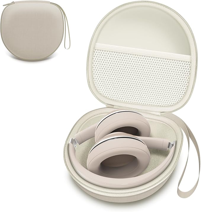 Headphone Case Compatible with Beats Studio Pro/Soundcore Anker Q20i/BERIBES/TOZO/KVIDIO/JBL Noise Cancelling Over-Ear Headphones, Beige