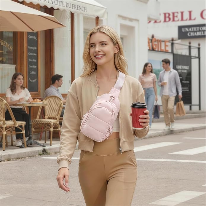 TOPEAST Sling Bag for Women, Anti-Theft Crossbody Bag with RFID Blocking & Water Bottle Holder for Travel, Water-resistant