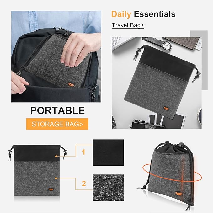 Lightweight Headphone Storage Bag, Portable Headset Carrying Pouch Headphone Case Bag Soft Travel Pouch for Over-Ear Headphones/Gaming Headsets/Neckband Earbuds (Large Grey)