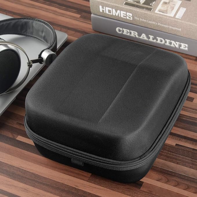 Geekria Shield Headphones Case Compatible with HiFiMAN Shangri-LA jr, Deva-Pro, DEVA, Sundara-C, Sundara, Arya, Ananda, Replacement Hard Shell Travel Carrying Bag with Cable Storage (Black)