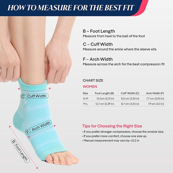 COOLMATE Ankle Support Light Compression Socks for Women and Men, Toeless Arch Support Sleeve for Running, Walking, Workout