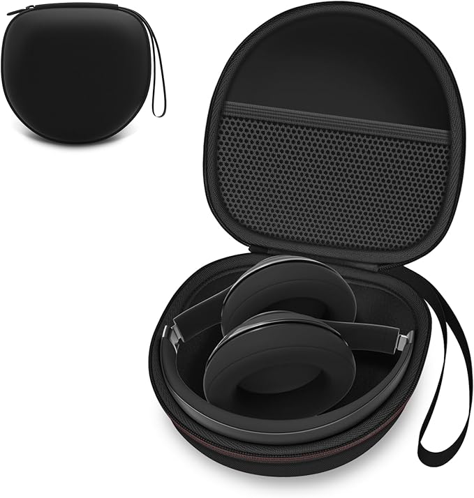 Headphone Case Compatible with BERIBES/TOZO/KVIDIO/Beats/Soundcore Anker Noise Cancelling Over-Ear Headphones, Black