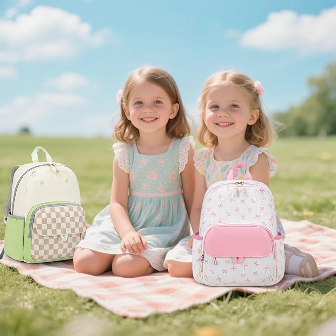 BTOOP Kids Backpack for Girls 4-6, Small Girls Backpack-Preschool Kindergarten School Bookbag with Insulated Lunch Compartment & Chest Strap for Girl