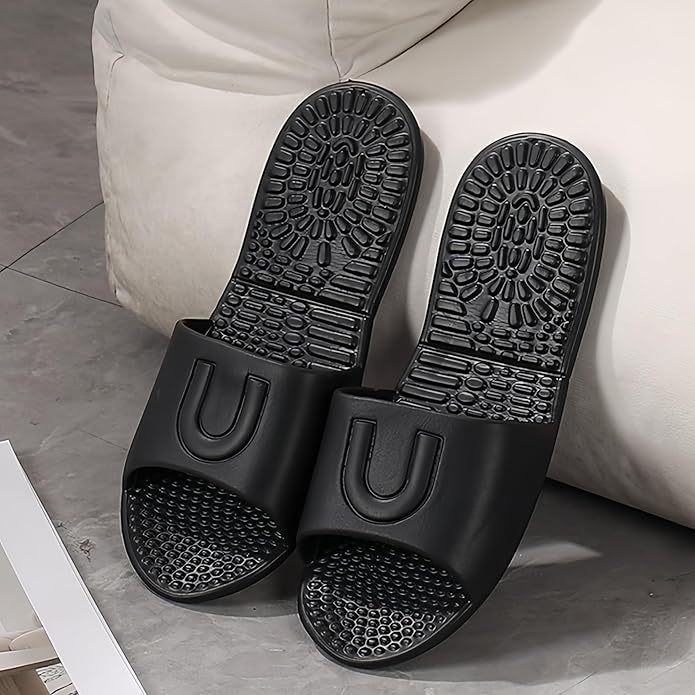 Shower Shoes Travel Foldable Portable Non Slip Slippers for Hotel Guests Swimming Spa Unisex Men Women Lightweight EVA Bathroom Slides Quick Drying Water Resistant Footwear