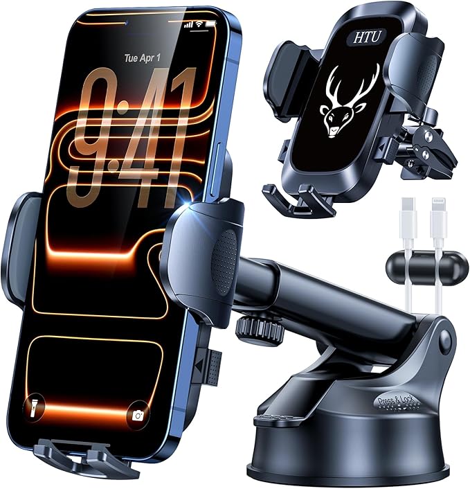 【98+LBS Strongest Suction & Military-Grade】Ultimate Car Phone Mount【Patent & Safety Certs】 Cell Phone Holder Truck Stand for Dashboard Windshield Vent for iPhone 17 Pro Max 16 Samsung (Graphite Black)
