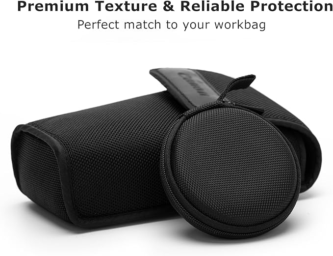 Ginsco Mini-Portable Hard Shell Earbuds Case for Apple EarPods Headphones USB-C Wired Ear Buds/Samsung Galaxy Wired Earbuds, Travel Case for Earphones Earplugs (2, Black-Double Strand)