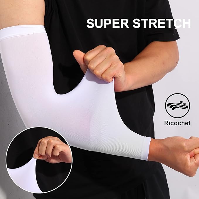 4-Pairs Arm Sleeves for Men and Women - Tattoo Cover Up - Cooling Sports Sleeve for Basketball Golf Football