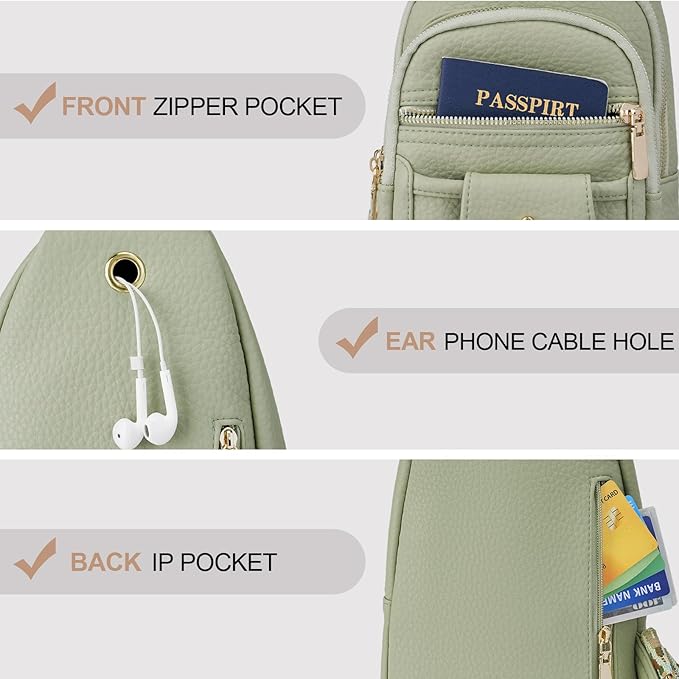 GAEKEAO Sling Bag Crossbody Bags for Women Vegan Leather Fanny Pack Chest Travel Anti Theft Purse Shoulder Bag handbags Gifts
