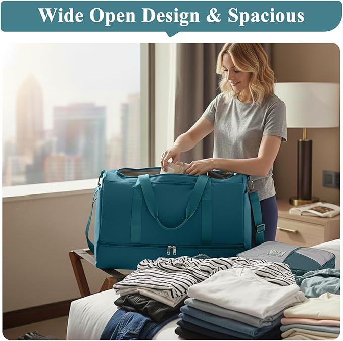 Extra Large Travel Duffle Bag with Shoe Compartment & Toiletry Bag, XL Weekender Bags for Women, Carry On Overnight Bags for Gym Sports, Water-Resistant Hospital Bag for Labor and Delivery