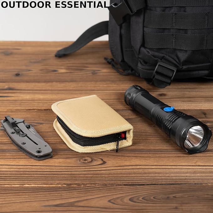 VEPKOIT Military Survival Sewing Kit, Portable Sewing Kit with Buttons for Men or Women, Small Repair Tools with Zipper Closure in Durable Nylon Case for Travel Field Emergency (Coyote)