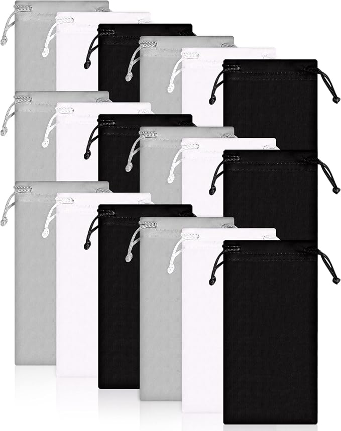 Flutesan 40 Pack Microfiber Case Pouch Bag Glasses Sunglasses Case with 2 Pieces Cleaning Cloth
