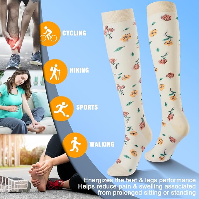 bropite Compression Socks for Women & Men Circulation-Support Knee High Socks 20-30 mmhg-Best for Running,Medical,Nurse,Travel