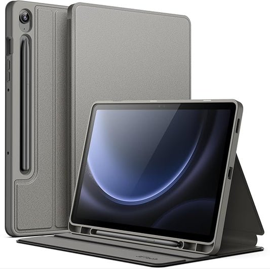 JETech Case for Samsung Galaxy Tab S10 Lite / S10 FE / S9 FE 10.9-Inch with S Pen Holder, Slim Folio Stand Protective Tablet Cover, Multi-Angle Viewing (Gray)