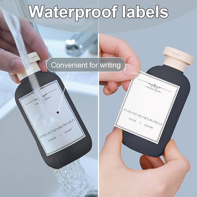 ASEVAT Plastic Leak Proof Travel Bottles for Toiletries, TSA Approved Travel Size Containers, Squeeze Bottles Refillable for Shampoo, Lotion & Body Wash (Blue+Navy+Grey, 6.7 oz)