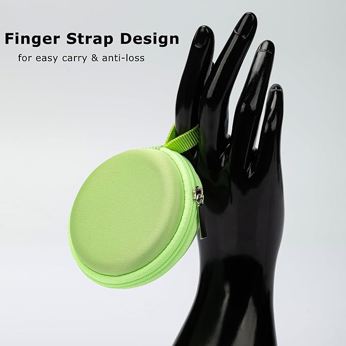 Ginsco Mini-Portable Hard Shell Earbuds Case for Apple EarPods Headphones USB-C Wired Ear Buds/Samsung Galaxy Wired Earbuds, Travel Case for Earphones Earplugs (1, Green)