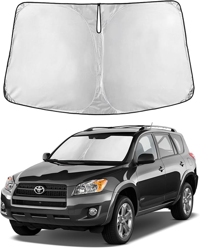 Autovir Windshield Sun Shade Fit for 2006-2010 2011 2012 Toyota RAV4 Sunshade, Front Car Window Shades Sun Visor, Blocks UV Rays & Heat, Car Accessories