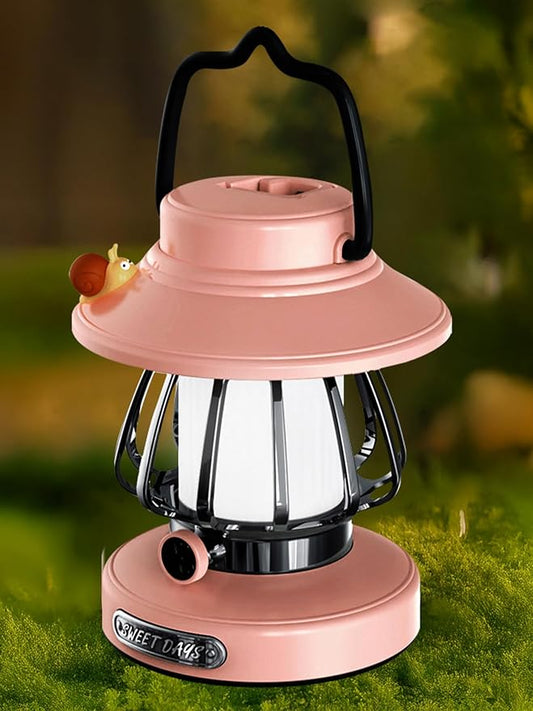 Kids Lantern with 3 Color Dimmable & USB-C Charging, Girls Night Light for Bedroom, Indoor Outdoor Adventures & Emergency Use Toddler Flashlight Camping Essentials for Kids (Pink)