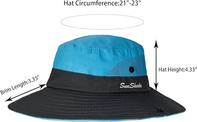 Women's Summer Sun-Hat Ponytail - Outdoor UV-Protection Mesh Wide Brim Foldable Hat with Ponytail Hole