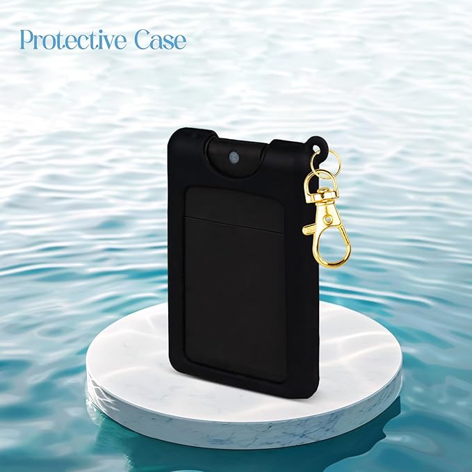 VANEST Silicone Case Compatible with Noshinku Pocket Hand Sanitizer, Protective Case with Keychain for Refillable Travel Size, Hand Sanitizer Spray Accessory