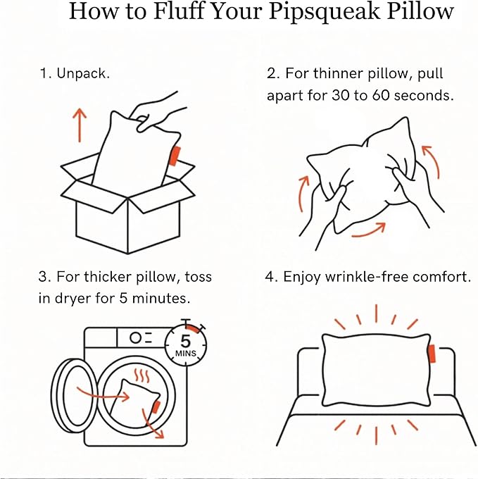 Pipsqueak Microfiber Pillow - Small, Mini, Tiny - 11 x 7 in - Perfect for Travel, Cars, Airplanes, Camping, Dogs, Toddlers, Kids, Lumbar, Knees and Neck - Ages 2 Yrs and Up